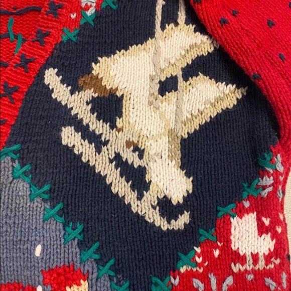 Vintage Northern Isle Hand Knit Holiday Cardigan 1970s - Picture 9 of 15